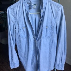 Baby blue denim button down